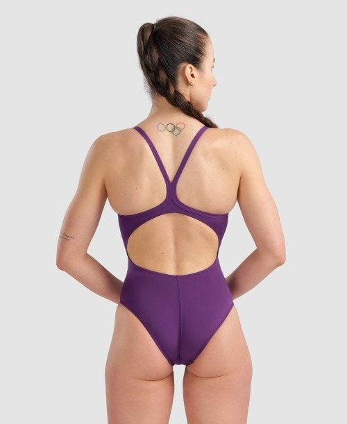 Body Donna Arena Team Light Drop Back One Piece Viola Bianche | 71360OTBR