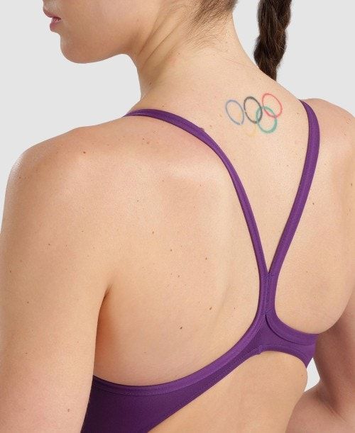 Body Donna Arena Team Light Drop Back One Piece Viola Bianche | 71360OTBR