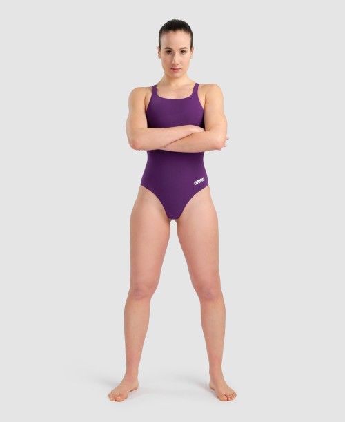 Body Donna Arena Team Swim Pro Solid One Piece Viola Bianche | 49265YACK