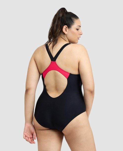 Body Donna Arena Threefold V Back Plus One Piece Nere Nere | 39085LWEJ