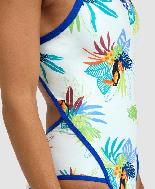 Body Donna Arena Toucan Super Fly Back One Piece Blu Bianche Colorate | 25491KIVB