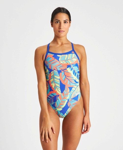 Body Donna Arena Tropicals Challenge Back One Piece Blu Colorate | 26405HYUB