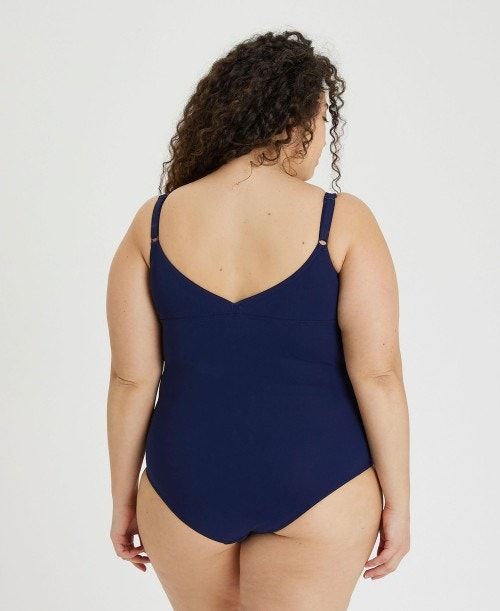 Costume da Bagno Donna Arena Bodylift Jewel Swimsuit Plus Blu Marino Blu Chiaro | 12076DVWA