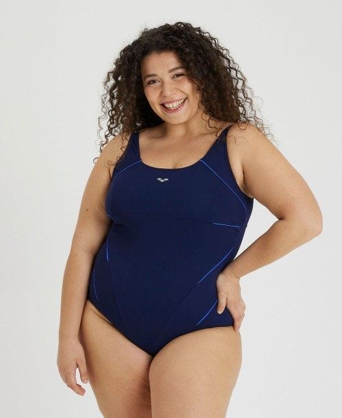 Costume da Bagno Donna Arena Bodylift Jewel Swimsuit Plus Blu Marino Blu Chiaro | 12076DVWA