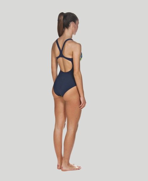 Costume da Bagno Donna Arena Engineered Swim Pro Back - Maxlife Verdi Blu Marino | 14950ZFNP