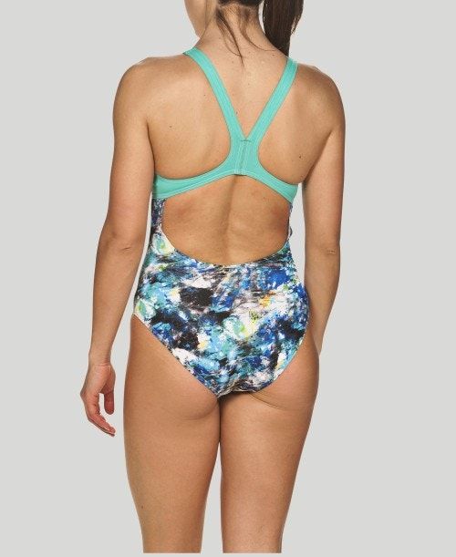 Costume da Bagno Donna Arena Floral Dots Swim Pro Back - Maxlife Bianche Colorate | 92605CNPF