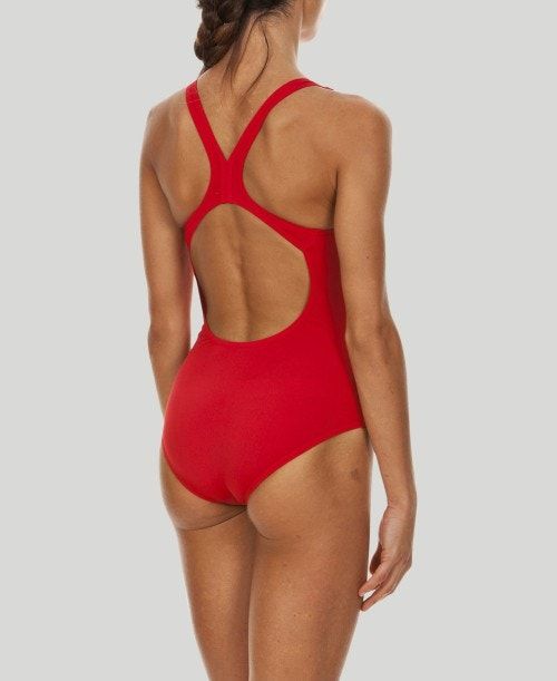 Costume da Bagno Donna Arena Madison Swim Pro Back - Maxlife Rosse Metal Argento | 36108TRIC