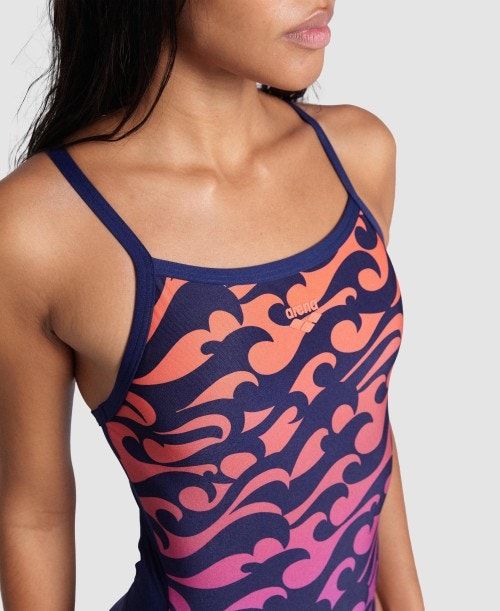 Costume da Bagno Donna Arena Surfs Up Light Drop Back Swimsuit Colorate | 02657PCIY