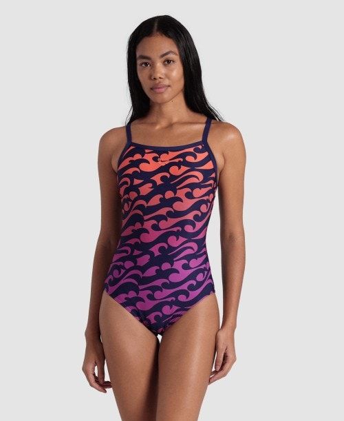 Costume da Bagno Donna Arena Surfs Up Light Drop Back Swimsuit Colorate | 02657PCIY