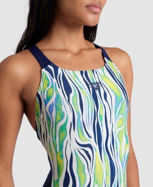 Costume da Bagno Donna Arena Zebra Stripes Swim Pro Back Swimsuit Colorate | 37598JCTS