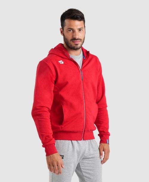 Giacche Donna Arena Team Hooded Jacket Panel Rosse | 08654TAWS