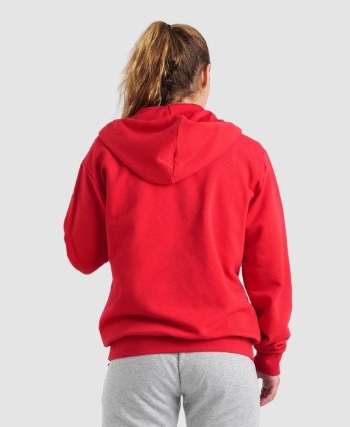 Giacche Donna Arena Team Hooded Jacket Panel Rosse | 08654TAWS