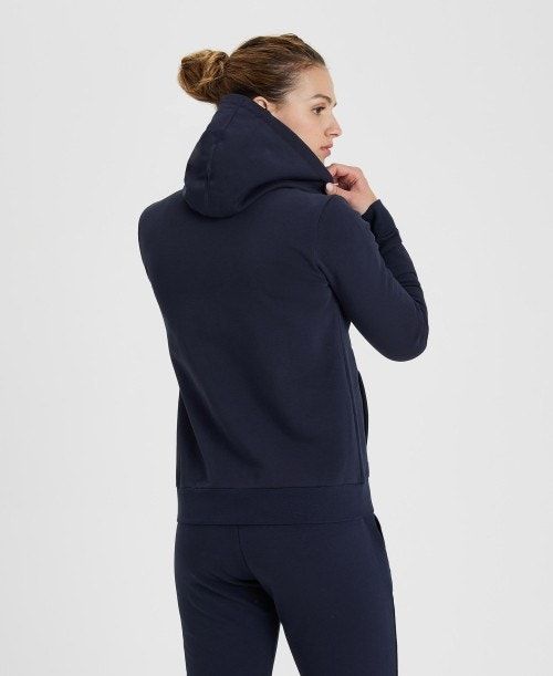 Giacche Donna Arena Team Hooded Jacket Panel Blu Marino | 64317HNJP