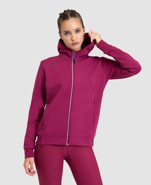 Giacche Donna Arena Team Hooded Jacket Panel Rosse | 93478IEVY