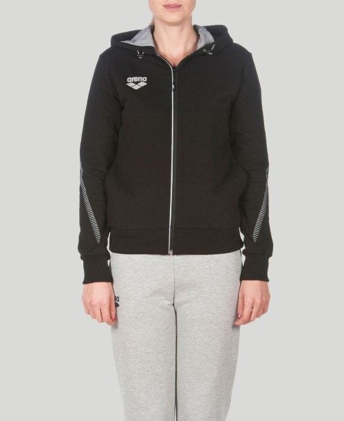 Giacche Donna Arena Team Line Hooded Jacket Nere | 24698KGNH