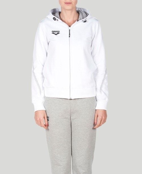 Giacche Donna Arena Team Line Hooded Jacket Bianche | 86427BTIO