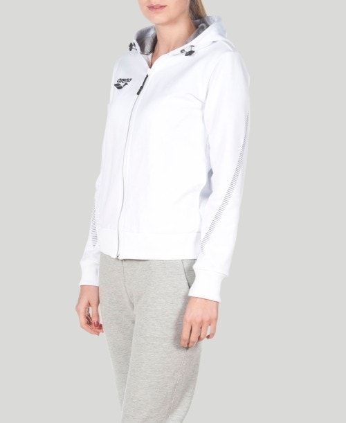 Giacche Donna Arena Team Line Hooded Jacket Bianche | 86427BTIO