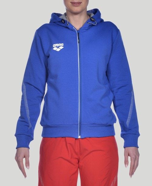 Giacche Donna Arena Team Line Hooded Jacket Blu Reale | 93176OZTN