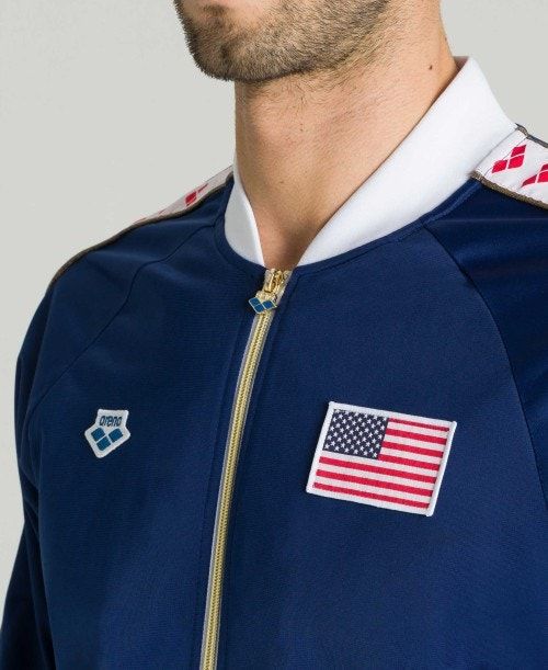 Giacche Uomo Arena Relax Iv Nations Team Jacket Blu Marino | 69157VAFE