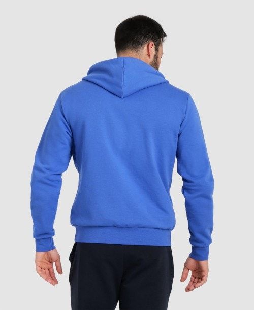 Giacche Uomo Arena Team Hooded Jacket Panel Blu Reale | 84361HVOM