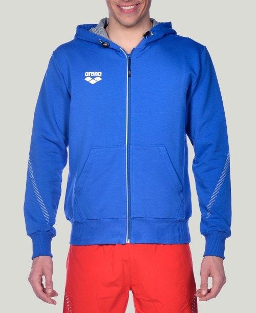 Giacche Uomo Arena Team Line Hooded Jacket Blu Reale | 35876IYLE