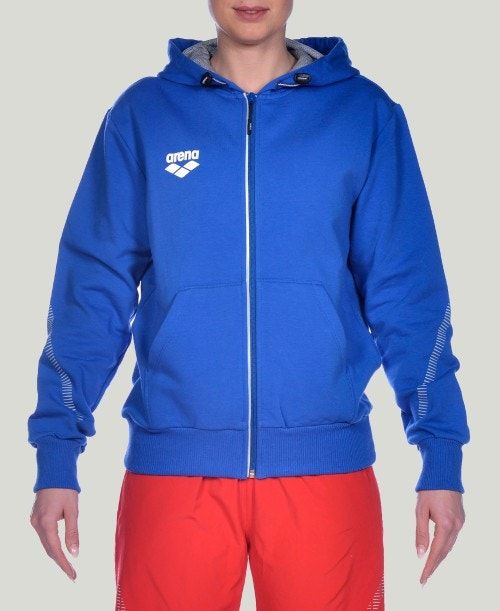 Giacche Uomo Arena Team Line Hooded Jacket Blu Reale | 35876IYLE