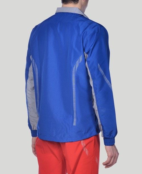 Giacche Uomo Arena Team Line Warm-up Jacket Blu Reale Grigie | 08136UDBV