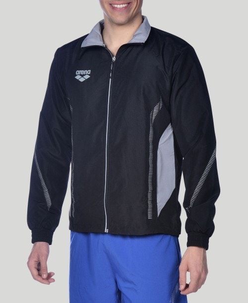 Giacche Uomo Arena Team Line Warm-up Jacket Nere Grigie | 80254VCLG