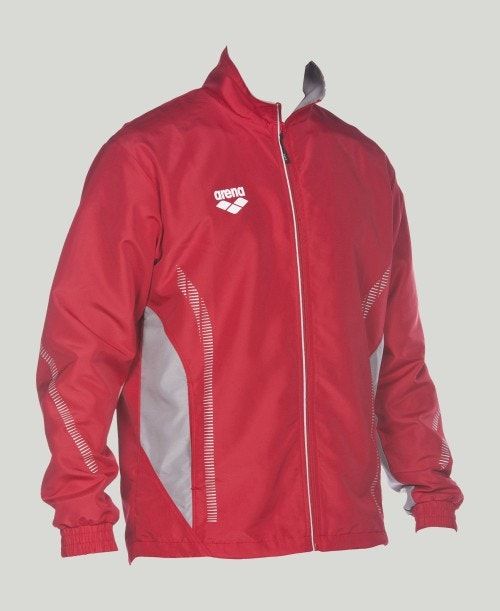 Giacche Uomo Arena Team Line Warm-up Jacket Rosse Grigie | 70243ZDPQ