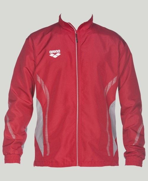 Giacche Uomo Arena Team Line Warm-up Jacket Rosse Grigie | 70243ZDPQ