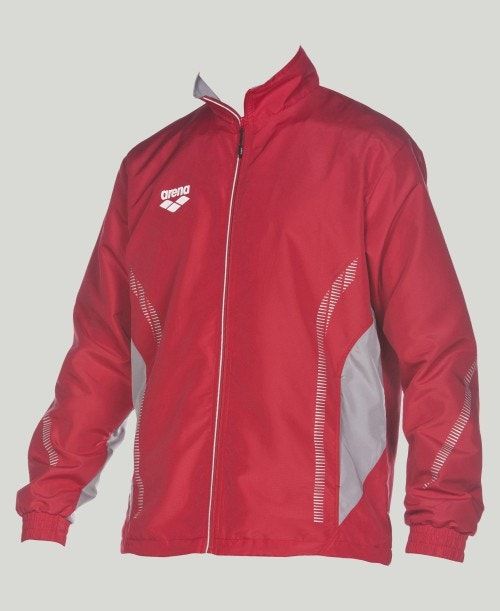 Giacche Uomo Arena Team Line Warm-up Jacket Rosse Grigie | 70243ZDPQ