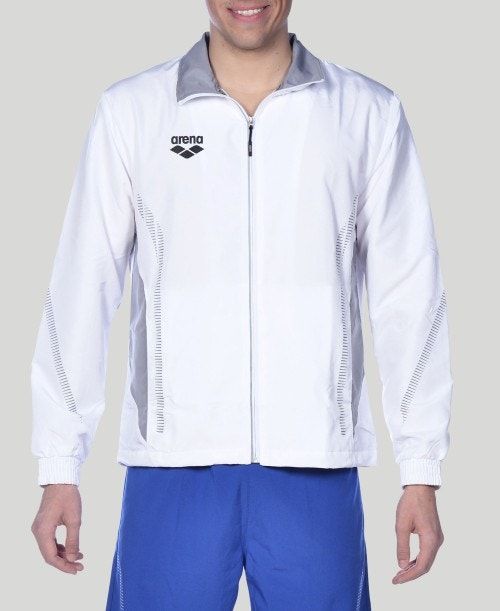 Giacche Uomo Arena Team Line Warm-up Jacket Bianche Grigie | 59368ZQEJ