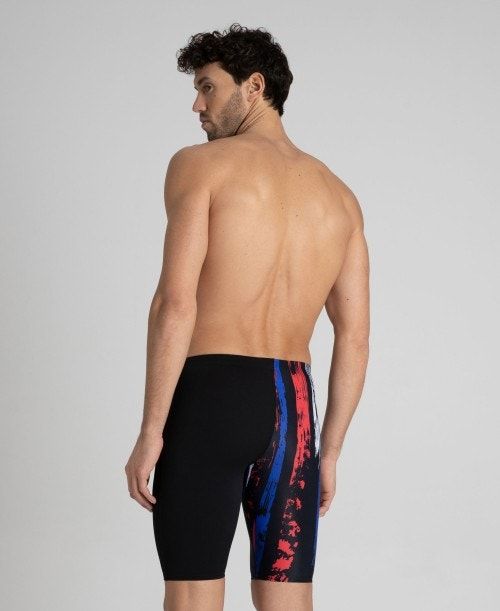 Jammer Uomo Arena Team Painted Stripes Jammer Nere Colorate Bianche | 48631PETX