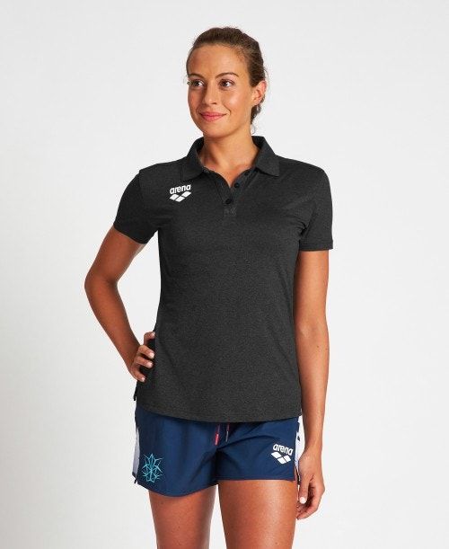 Magliette Polo Donna Arena Usa Tech Polo Nere | 64715UVOJ