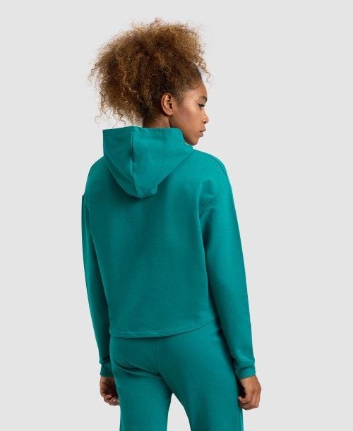 Maglioni Donna Arena Hooded Fleece Sweatshirt Verdi | 52963ASDN