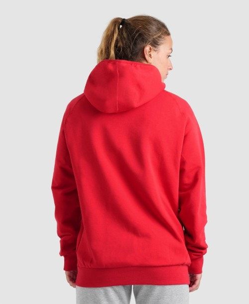 Maglioni Donna Arena Team Hooded Sweatshirt Panel Rosse | 84526VTMB