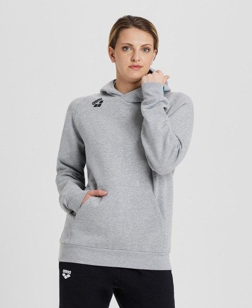 Maglioni Donna Arena Team Hooded Sweatshirt Panel Grigie | 54602UIKM