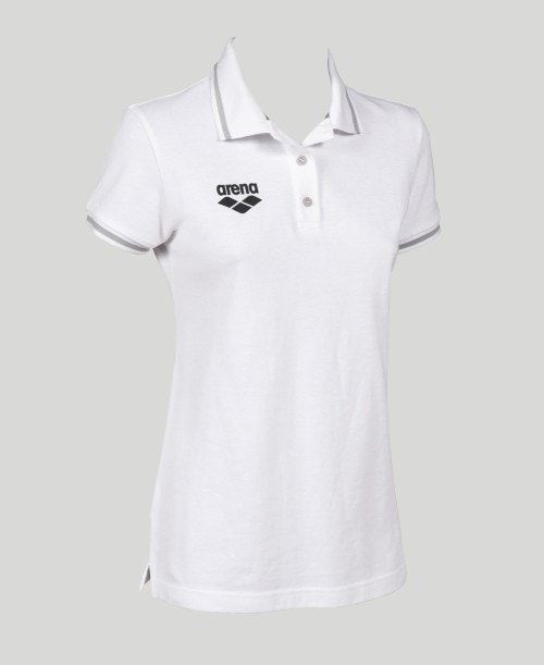 Pantaloncini Donna Arena Team Line Short Sleeve Polo Bianche | 25613FZRU