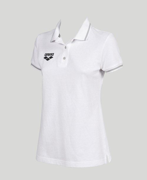 Pantaloncini Donna Arena Team Line Short Sleeve Polo Bianche | 25613FZRU