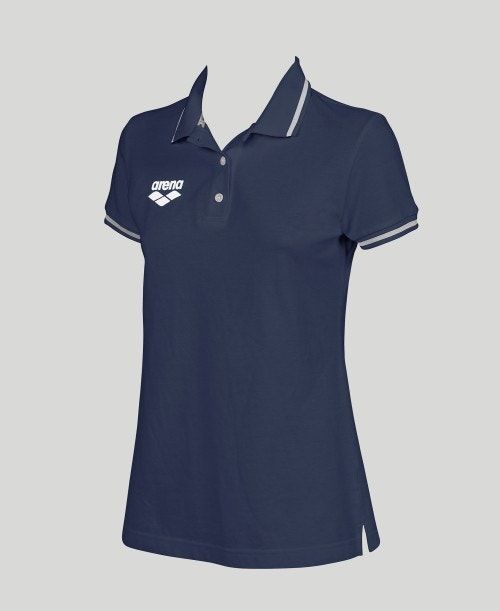 Pantaloncini Donna Arena Team Line Short Sleeve Polo Blu Marino | 71453ZSBC