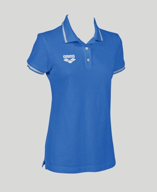 Pantaloncini Donna Arena Team Line Short Sleeve Polo Blu Reale | 57641SFKY