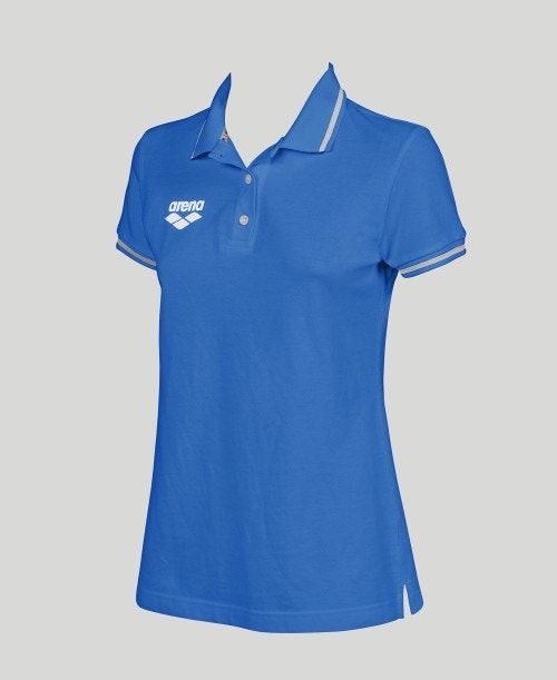 Pantaloncini Donna Arena Team Line Short Sleeve Polo Blu Reale | 57641SFKY