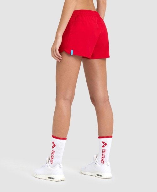 Pantaloncini Donna Arena Team Short Solid Rosse | 62197TJOW