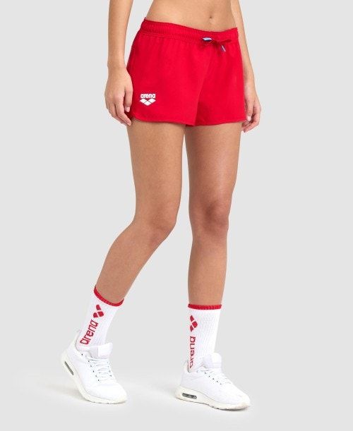 Pantaloncini Donna Arena Team Short Solid Rosse | 62197TJOW