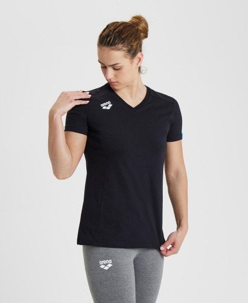 Pantaloncini Donna Arena Team T-shirt Panel Nere | 73518XUBD