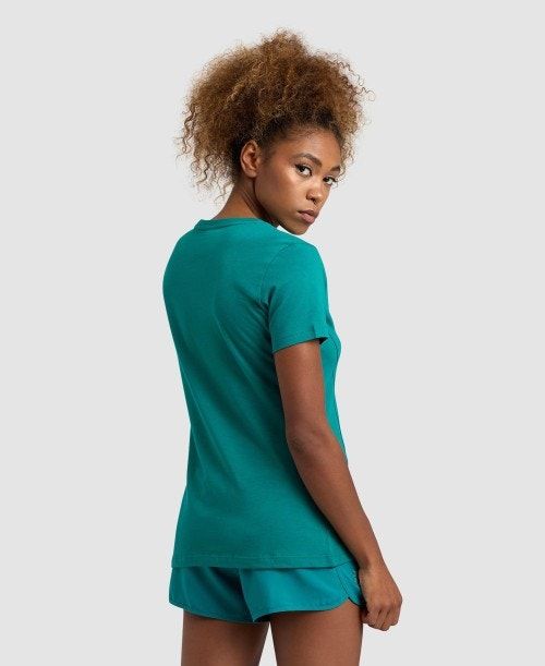 Pantaloncini Donna Arena Team T-shirt Panel Verdi | 50927NARI