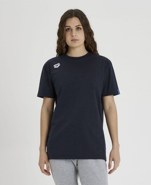 Pantaloncini Donna Arena Team T-shirt Panel Blu Marino | 47869PTXU