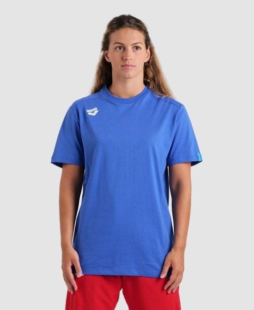 Pantaloncini Donna Arena Team T-shirt Panel Blu Reale | 93142NMPI