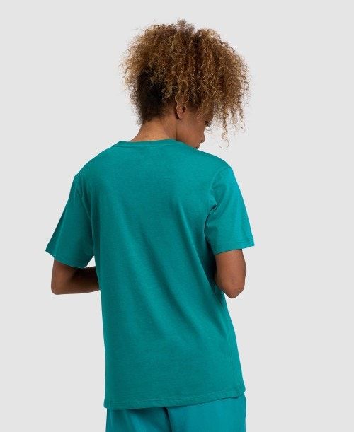 Pantaloncini Donna Arena Team T-shirt Panel Verdi | 93062LQVC