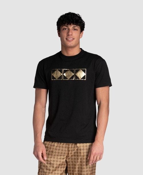 Pantaloncini Uomo Arena 50th Anniversary Gold T-shirt Nere | 51274DEJH